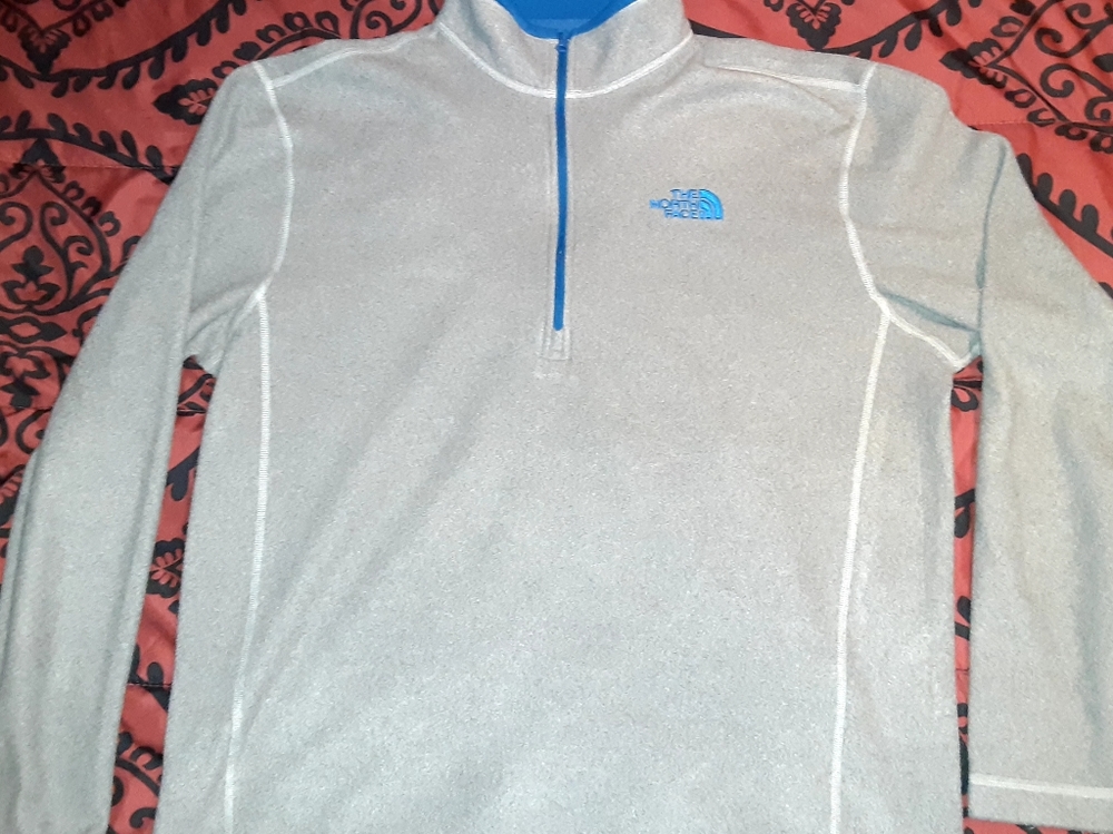 The North Face Fleece Sweater, Gray/Blue, size Medium